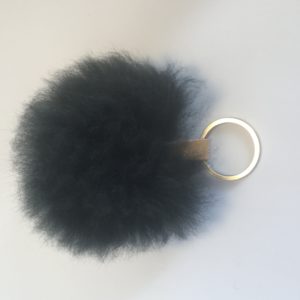 Black Keychain in Alpaca Fur from Pure Alpaca